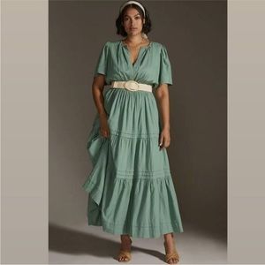 Anthropologie Green Maxi Dress